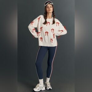 NWT! Beach Riot for Anthropologie Callie Festive Crew-Neck Sweater- 3D Bows!!